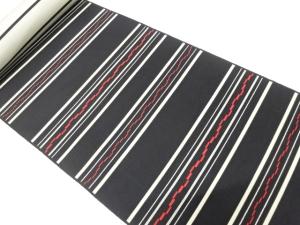 アンティーク　横段模様織り出し　八寸帯地反物